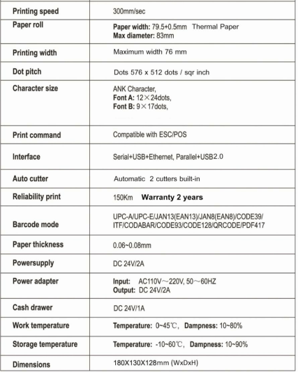 Printer_POSONE-Spec by adasoft